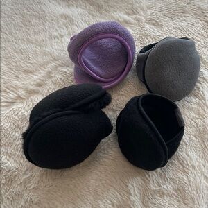 4 Collapsable Black Lavender Earmuffs Ear grips ear warmers